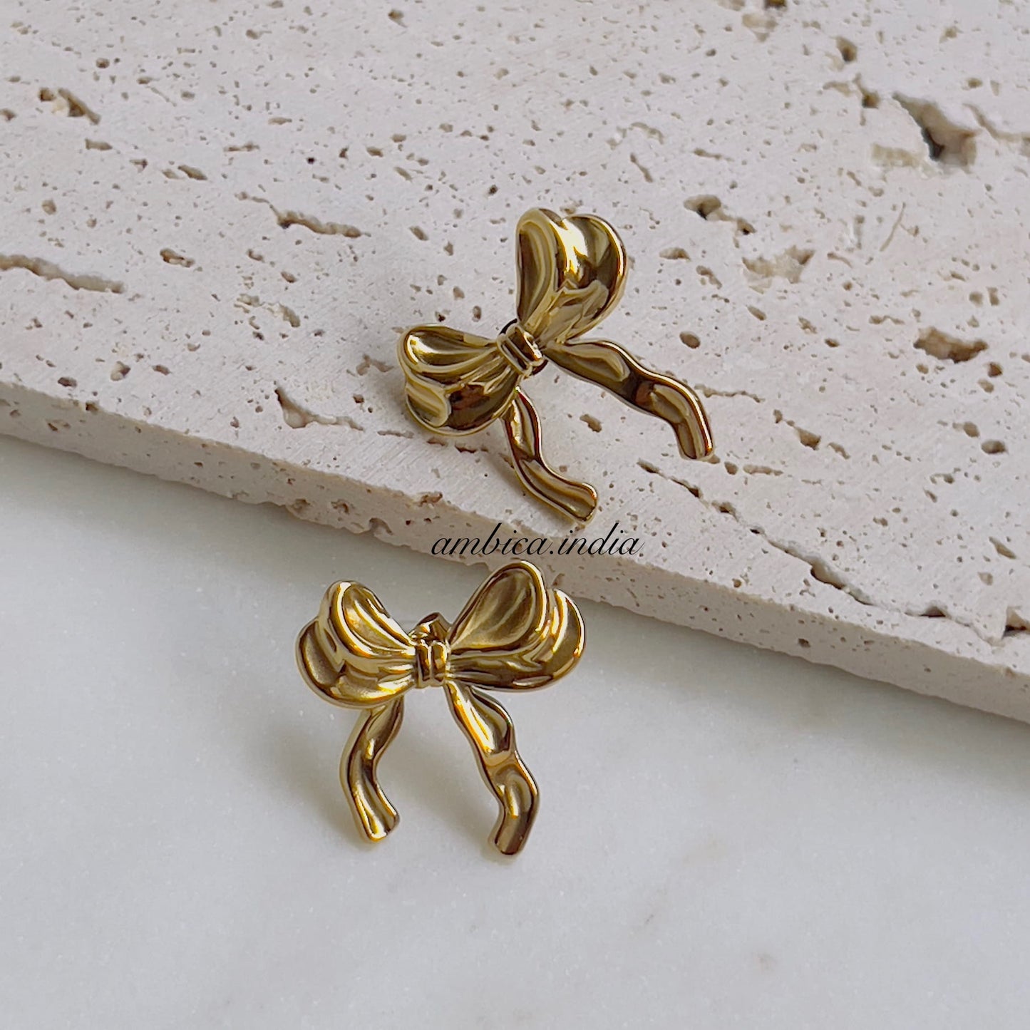 Ribbon bow earrings