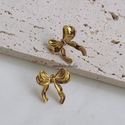 Ribbon bow earrings