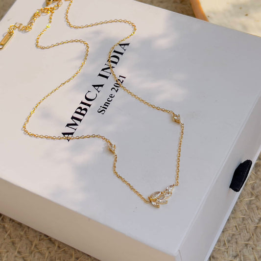 Marquise white crystal minimal necklace
