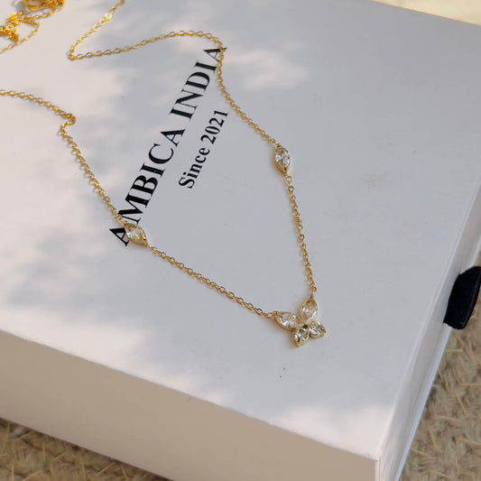 Butterfly crystal minimal necklace