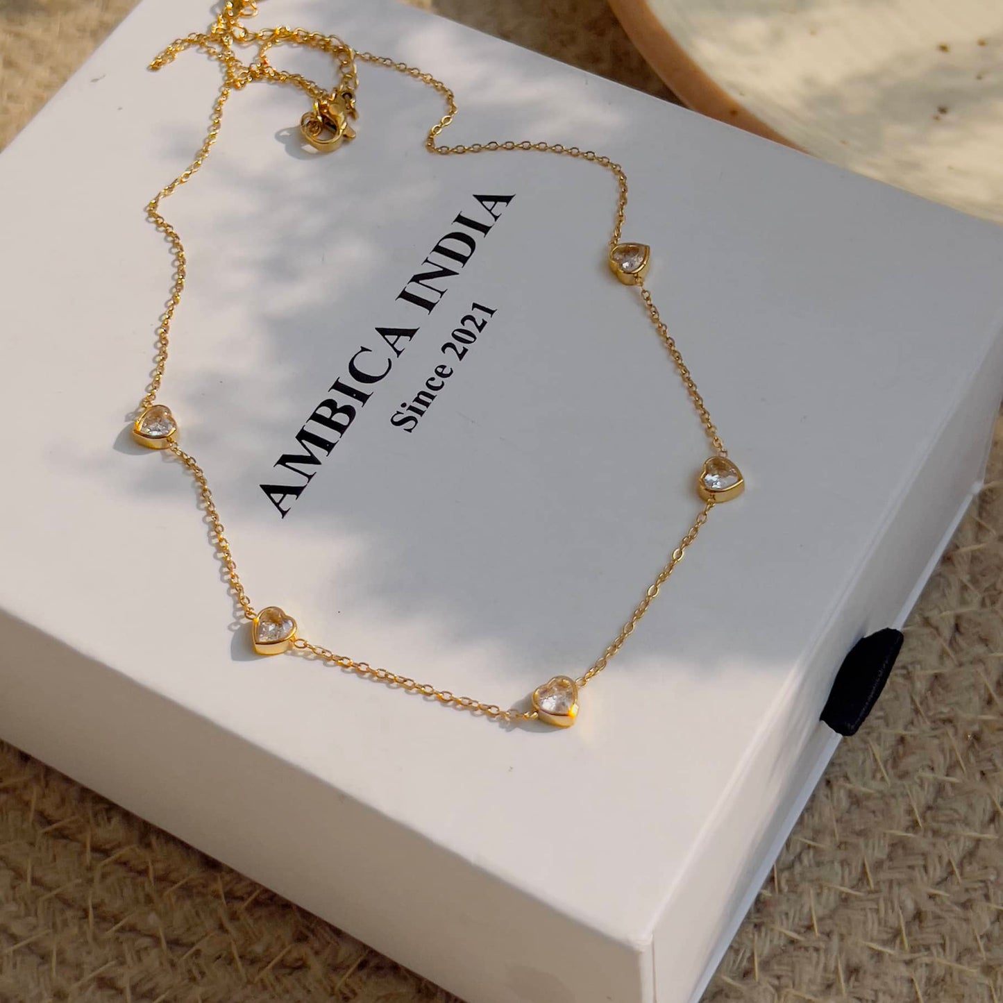Tiny white heart minimal necklace