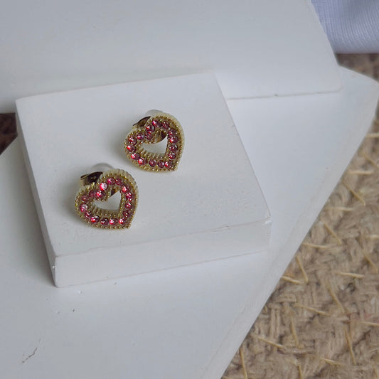 Small pink crystal earrings