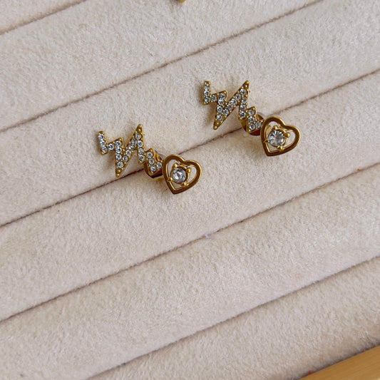 Studded heart earrings