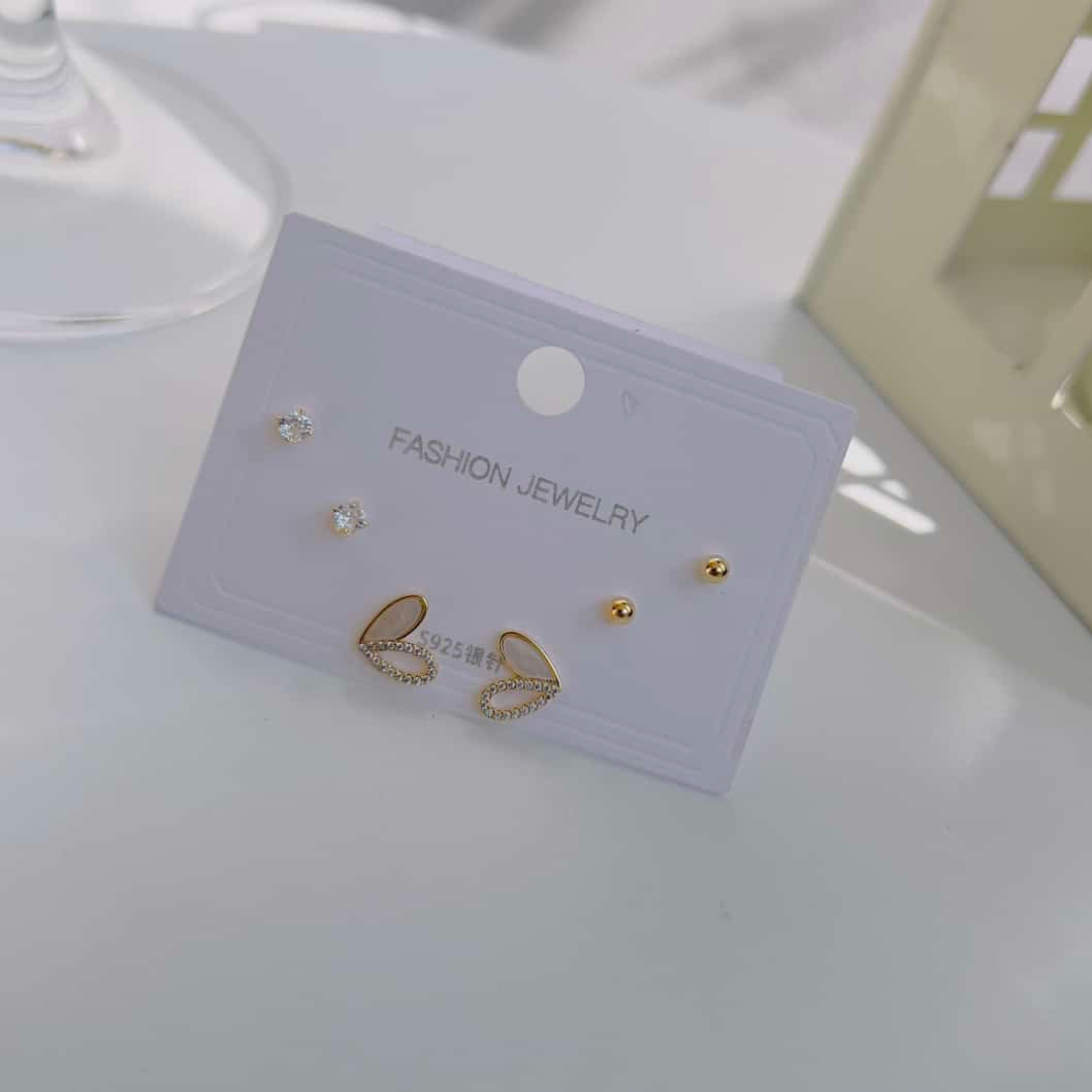 Heart 925 plated  Piercing earrings
