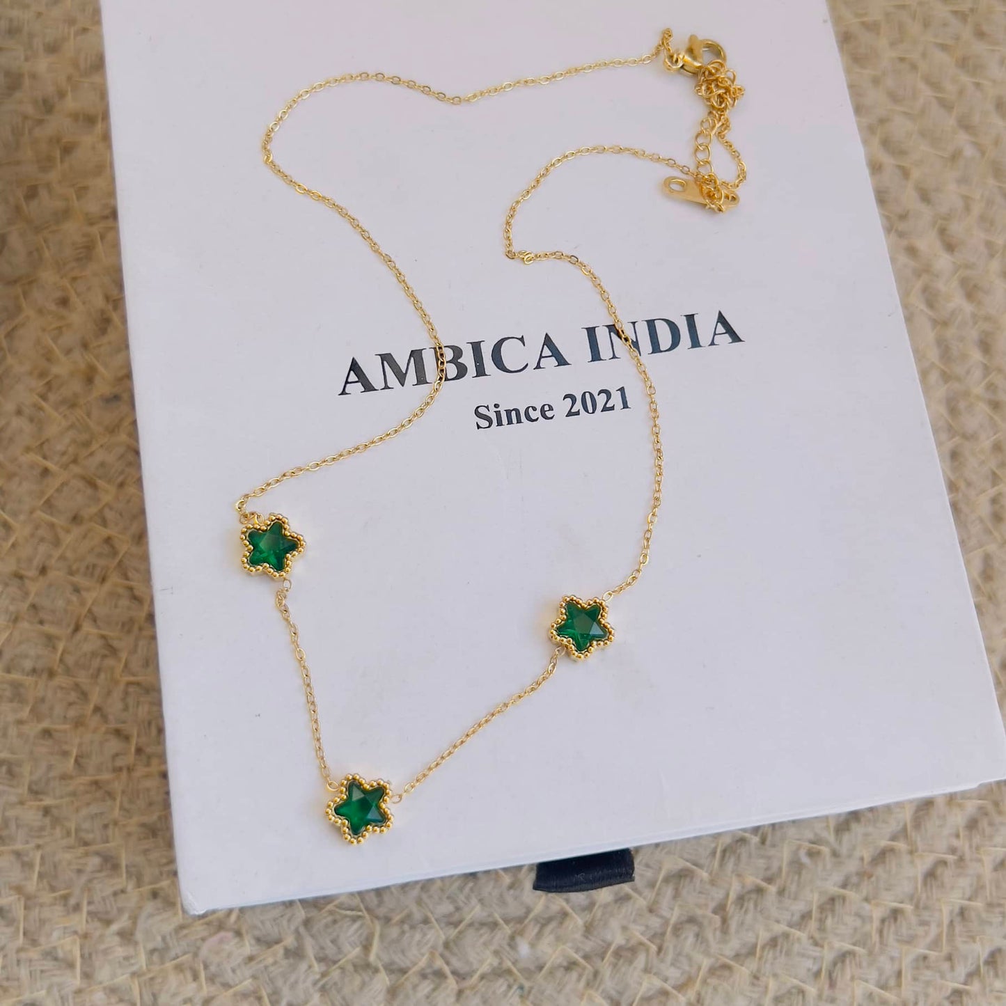Emerald star necklace