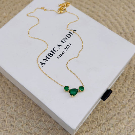 Emerald crystal necklace