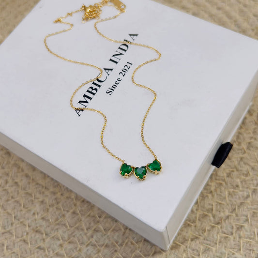 Emerald heart necklace